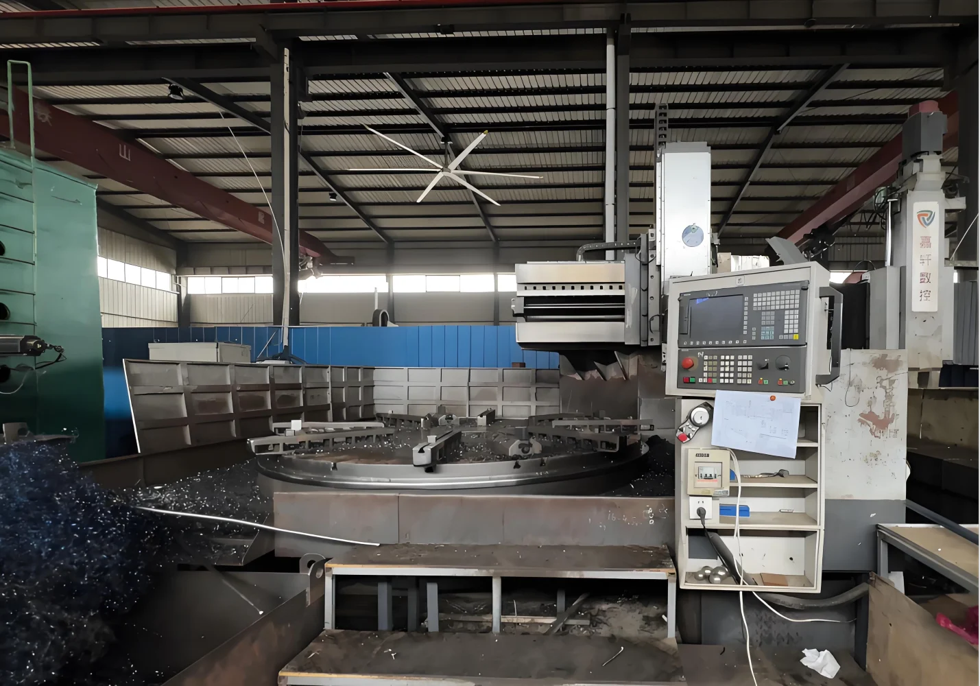 Machining a 3.5 metre slewing ring on a vertical turning lathe